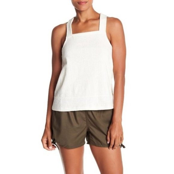 Madewell Womens XS Ivory Bleached Linen Textured K - Picture 1 of 9